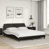 Image de vidaXL Cadre de lit Dover noir et blanc 160x200 cm similicuir