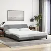 Image de vidaXL Cadre de lit Dover gris clair 180x200 cm tissu