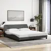 Image de vidaXL Cadre de lit Dover gris foncé 180x200 cm tissu