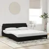 Image de vidaXL Cadre de lit Dover noir 180x200 cm velours