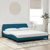 Image de vidaXL Cadre de lit avec tête de lit Dover bleu 180x200cm velours