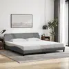 Image de vidaXL Cadre de lit Dover gris clair 200x200 cm tissu