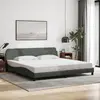 Image de vidaXL Cadre de lit Dover gris foncé 200x200 cm tissu