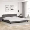 Image de vidaXL Cadre de lit Dover gris 200x200 cm similicuir