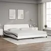 Image de vidaXL Cadre de lit Dover blanc et noir 200x200 cm similicuir