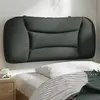 Image de vidaXL Coussin de tête de lit Hvar gris foncé 90 cm tissu