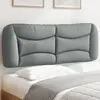 Image de vidaXL Coussin de tête de lit Hvar gris clair 140 cm tissu