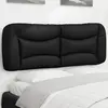 Image de vidaXL Coussin de tête de lit Hvar noir 140 cm similicuir