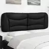 Image de vidaXL Coussin de tête de lit Hvar noir 160 cm similicuir