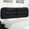 Image de vidaXL Coussin de tête de lit Hvar noir 152 cm similicuir