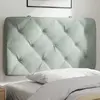 Image de vidaXL Coussin de tête de lit gris clair 80 cm velours