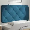 Image de vidaXL Coussin de tête de lit bleu 90 cm velours