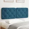 Image de vidaXL Coussin de tête de lit bleu 120 cm velours
