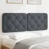 Image de vidaXL Coussin de tête de lit gris foncé 140 cm velours