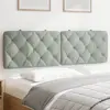 Image de vidaXL Coussin de tête de lit gris clair 160 cm velours