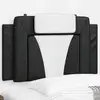 Image de vidaXL Coussin de tête de lit Viana noir et blanc 80 cm similicuir