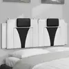 Image de vidaXL Coussin de tête de lit Viana blanc et noir 140 cm similicuir