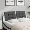 Image de vidaXL Coussin de tête de lit Zadar noir et blanc 120 cm similicuir