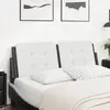 Image de vidaXL Coussin de tête de lit Zadar blanc et noir 140 cm similicuir
