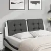 Image de vidaXL Coussin de tête de lit Zadar noir et blanc 140 cm similicuir