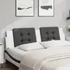 Image de vidaXL Coussin de tête de lit Zadar noir et blanc 180 cm similicuir