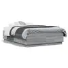 Image de vidaXL Cadre de lit avec LED sans matelas sonoma gris 135x190 cm