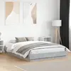 Image de vidaXL Cadre de lit avec LED sans matelas gris béton 160x200 cm