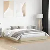 Image de vidaXL Cadre de lit avec LED sans matelas chêne sonoma 150x200 cm