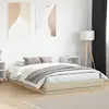 Image de vidaXL Cadre de lit avec LED sans matelas chêne sonoma 120x200 cm