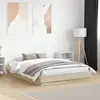Image de vidaXL Cadre de lit avec LED sans matelas chêne sonoma 120x190 cm