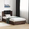 Image de vidaXL Cadre de lit sans matelas chêne marron 75x190 cm