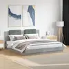 Image de vidaXL Cadre de lit avec LED sans matelas gris béton 200x200 cm