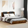 Image de vidaXL Cadre de lit avec LED sans matelas chêne fumé 150x200 cm