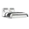 Image de vidaXL Cadre de lit avec LED sans matelas blanc 140x200 cm