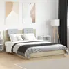 Image de vidaXL Cadre de lit avec LED sans matelas chêne sonoma 140x200 cm