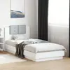Image de vidaXL Cadre de lit avec LED sans matelas blanc 100x200 cm