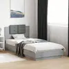 Image de vidaXL Cadre de lit avec LED sans matelas gris béton 100x200 cm