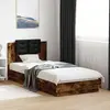 Image de vidaXL Cadre de lit avec LED sans matelas chêne fumé 90x200 cm