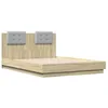 Image de vidaXL Cadre de lit avec LED sans matelas chêne sonoma 120x190 cm