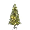 Image de vidaXL Sapin de Noël artificiel 300 LED&boules&neige floquée 210 cm