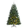 Image de vidaXL Sapin de Noël artificiel articulé 300 LED et boules 180 cm