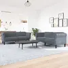 Image de vidaXL Ensemble de canapés 2 pcs gris foncé velours