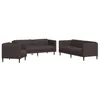 Image de vidaXL Ensemble de canapés 3 pcs marron foncé tissu