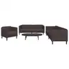 Image de vidaXL Ensemble de canapés 3 pcs marron foncé tissu