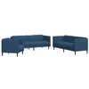 Image de vidaXL Ensemble de canapés 3 pcs bleu tissu