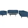 Image de vidaXL Ensemble de canapés 3 pcs bleu tissu