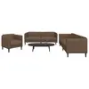 Image de vidaXL Ensemble de canapés 3 pcs marron tissu