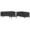 Image de vidaXL Ensemble de canapés 2 pcs noir tissu