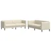 Image de vidaXL Ensemble de canapés 2 pcs crème tissu