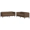 Image de vidaXL Ensemble de canapés 2 pcs marron tissu